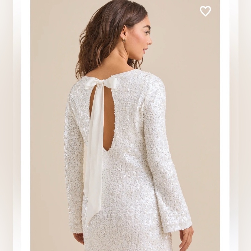 Altar'd State White Mini Dress with Bow Detail